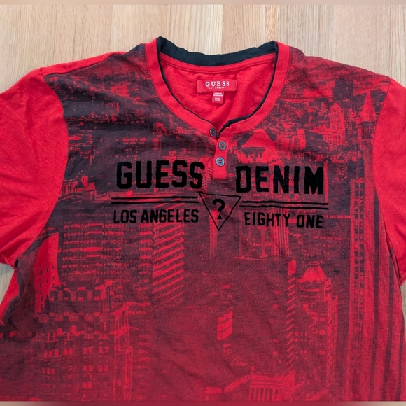 Guess Los Angeles Men's Red T-shirt Slim Fit XXL - Picture 4 of 7